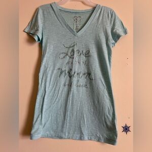 AÉROPOSTALE LIVE LOVE DREAM V-NECK LIGHTWEIGHT TSHIRT TOP sz M to the Moon &Back